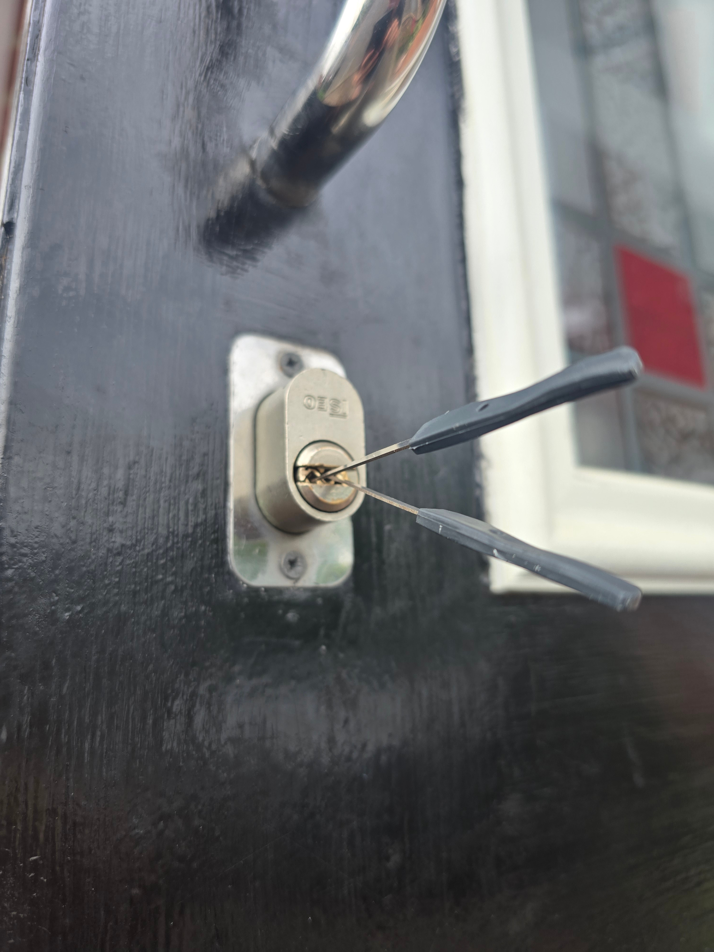 Picked open a stuck night latch — no damage