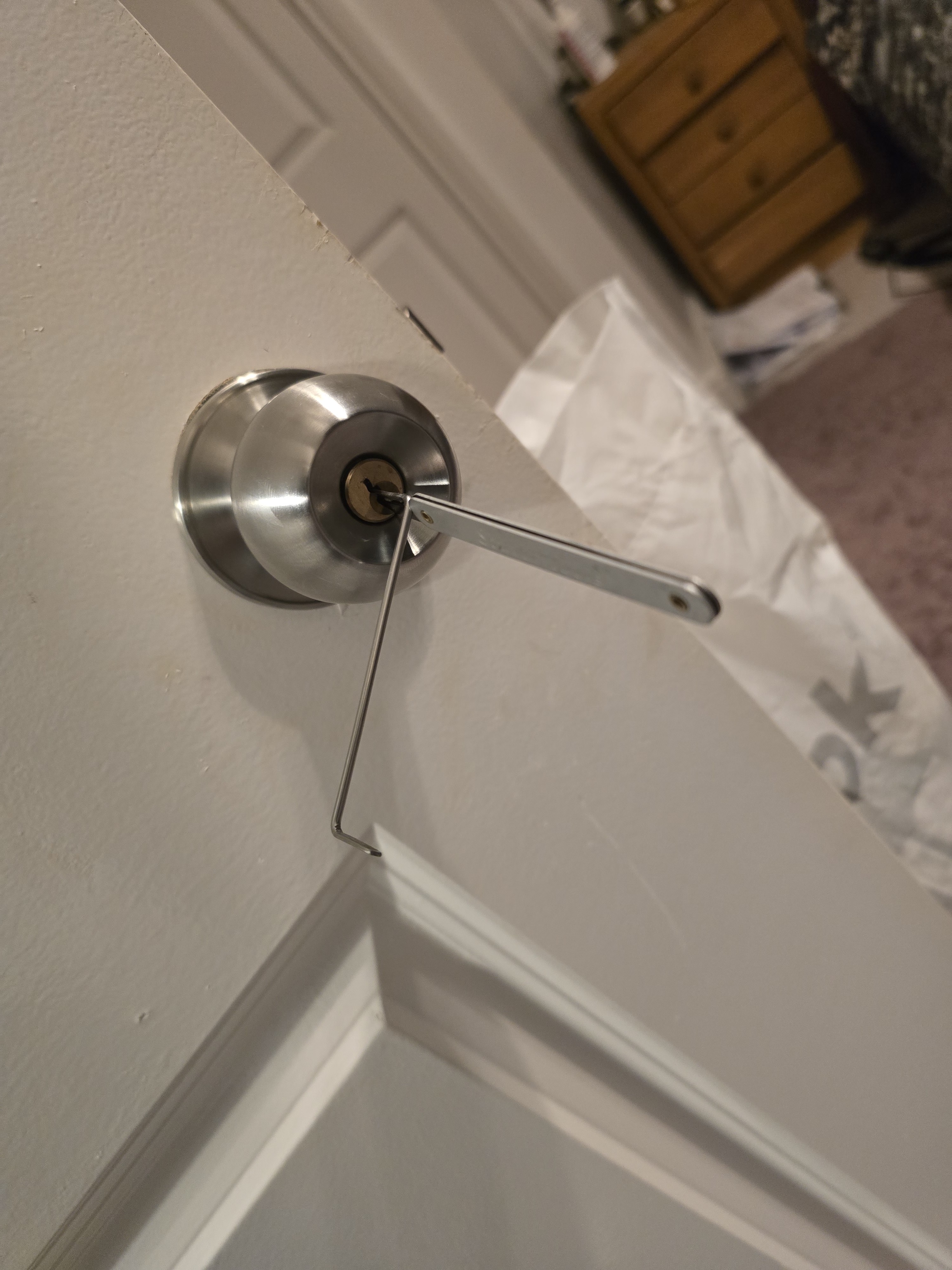 Bedroom door snapped shut — picked open in 2 minutes