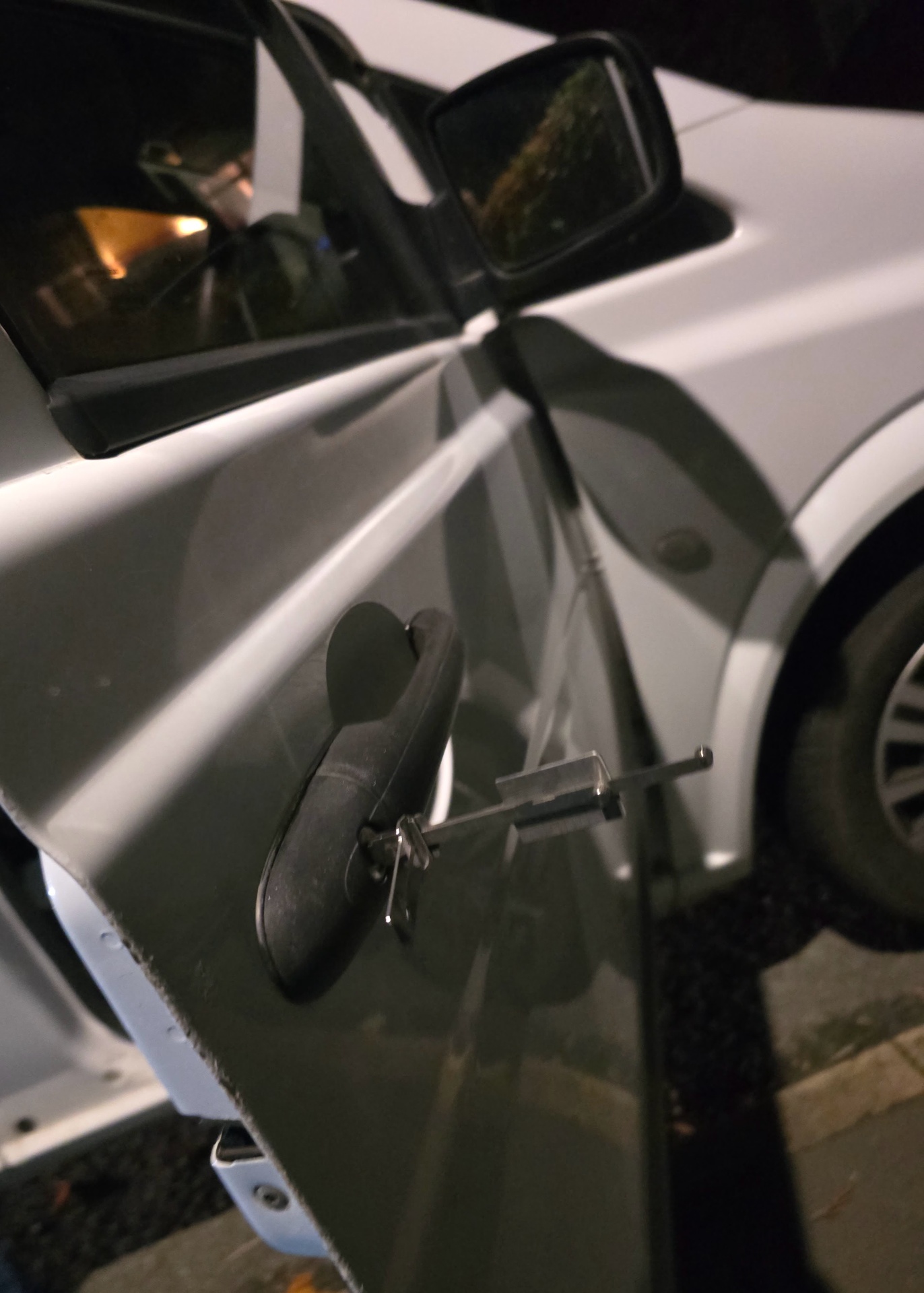 Roadside car unlock — keys on driver's seat