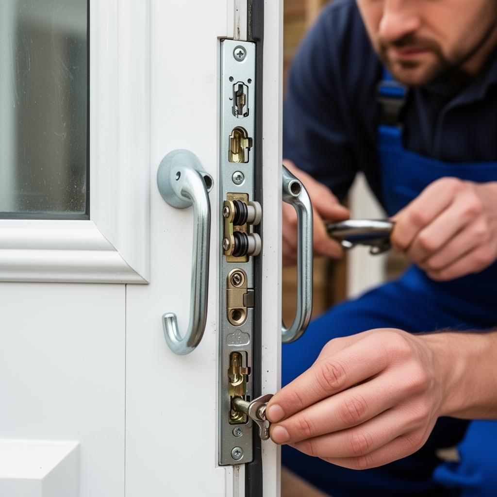 UPVC multipoint locking mechanism repair